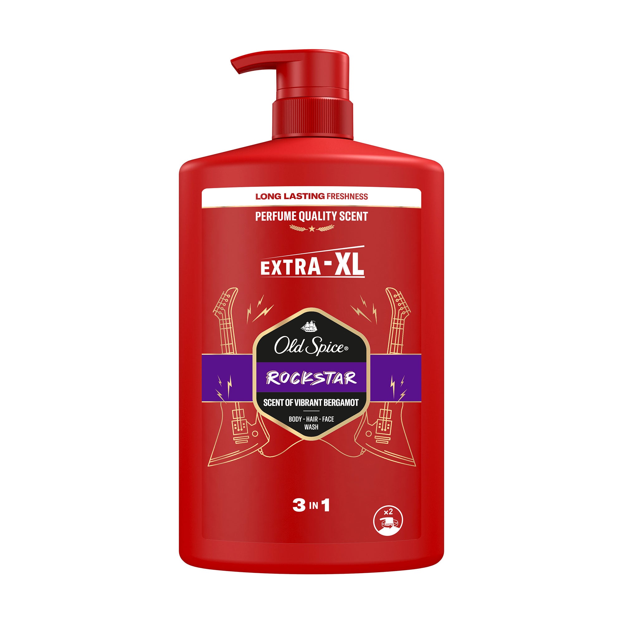 Чоловічий гель-шампунь для душу 3 в 1 OLD SPICE Rockstar, 1 л